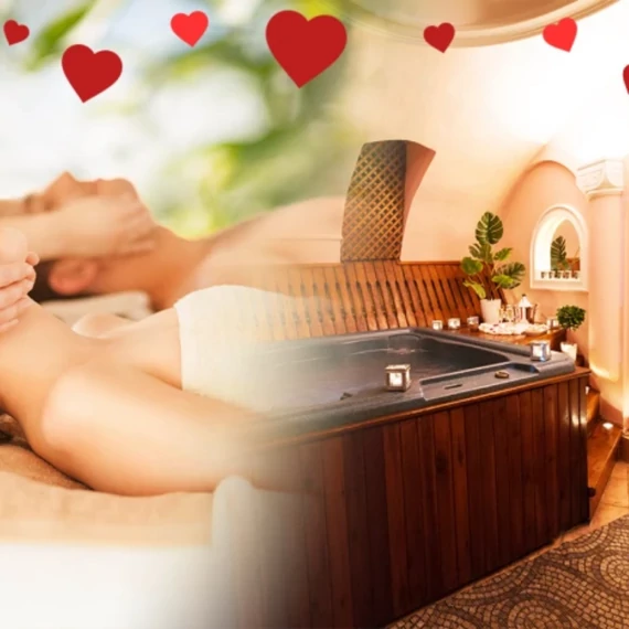 90 perces Baunti páros masszázs, 2 óra wellness használat + csoki és pezsgő fogyasztás